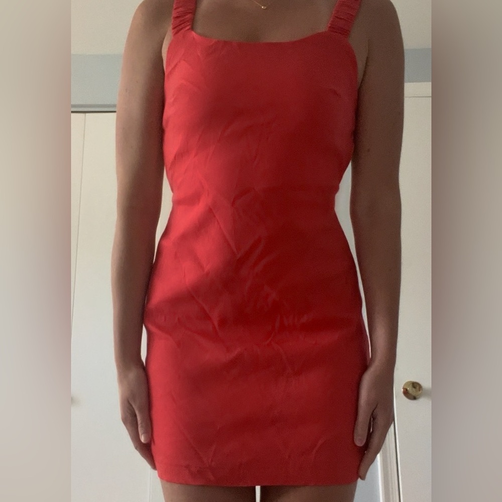 Super Cute Open Back Red Zara Mini Dress